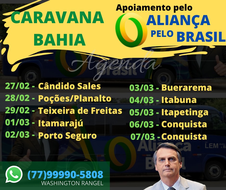 Itamaraju: Caravana Aliança pelo Brasil chega neste domingo, 1º