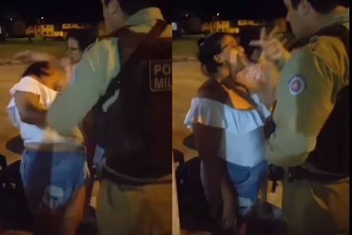 Vídeo mostra PM dando tapa no rosto de mulher em bairro de Porto Seguro