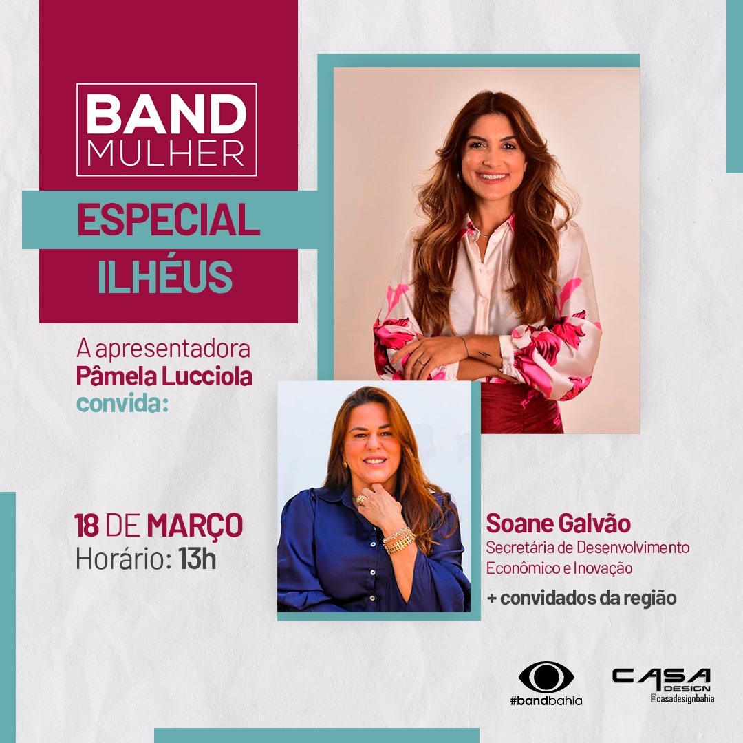 Programa Band Mulher com participação de Soane Galvão será exibido nesta sexta, 18