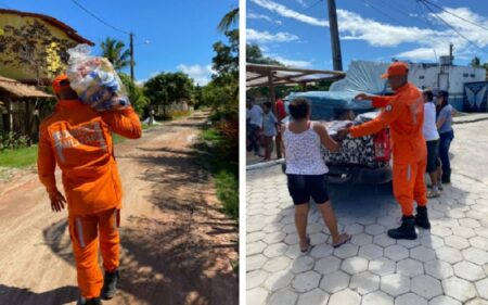 34 toneladas de alimentos e 10 mil litros de água já foram distribuídos nas cidades atingidas pelas chuvas na BA