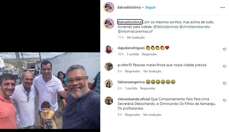 Fabiana Angênica debocha de vice-prefeito e lideranças políticas nas redes sociais