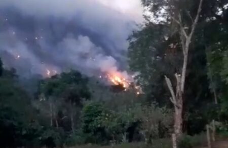 Incêndio devasta vegetação e interrompe abastecimento de água em povoado do Extremo Sul