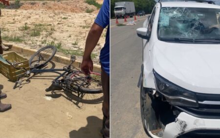 Ciclista de 83 anos perde a vida em colisão com veículo na BR-101 em Eunápolis