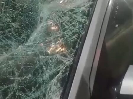 Cavalo causa estragos ao "atropelar" carro estacionado no centro de Prado; assista