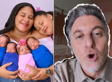 Jovem baiana dá à luz quadrigêmeos e recebe pedido de ajuda de Luciano Huck