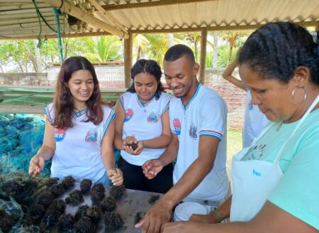 Alunos do CIEB participam de aula de campo sobre preservação ambiental em Cumuruxatiba
